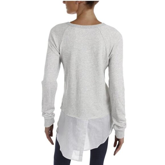 Wilt Silk Striped Trim Layered Distressed Sweater - Picture 17 of 17